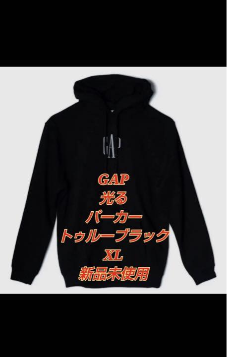 GAP ヴィンテージソフト EST1969ロゴ パーカー 光るパーカー L 黒
