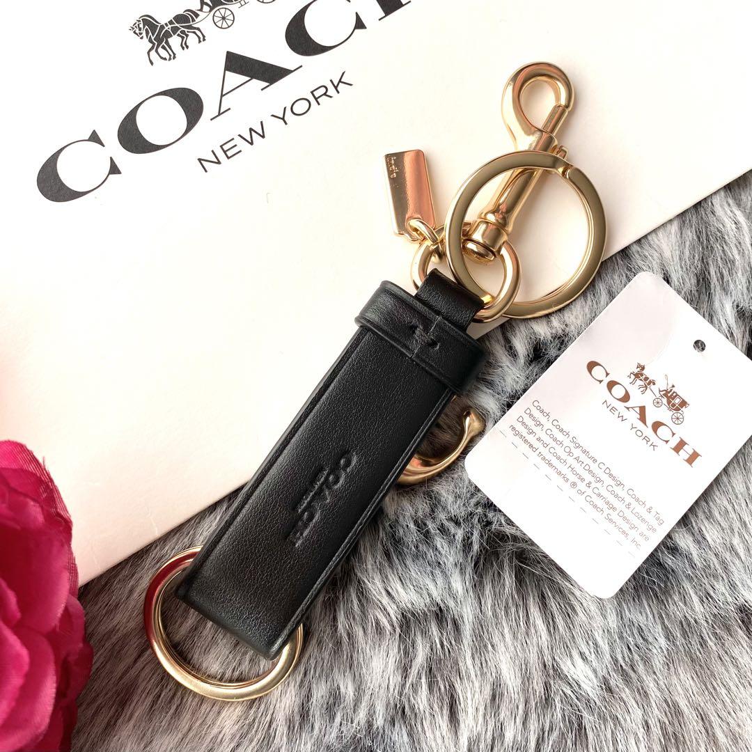 新品☆COACH(コーチ)メンズ　ブラック　トリガースナップ キーホルダー