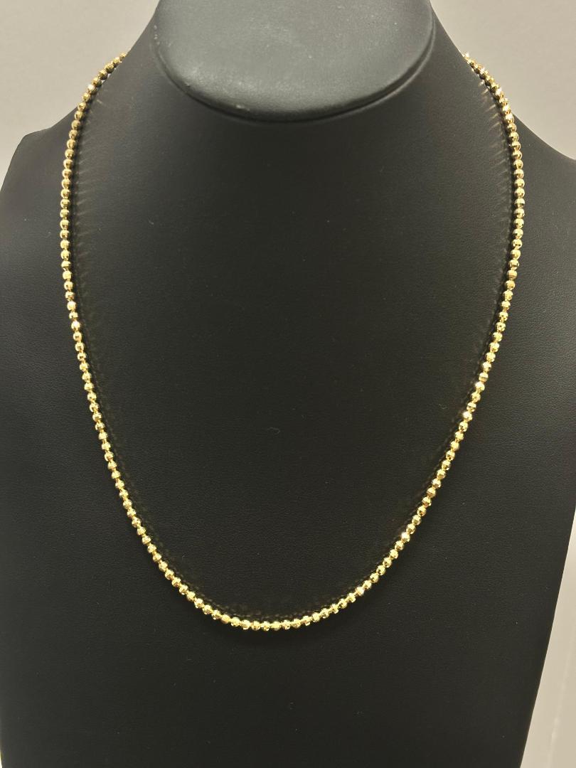 K18(金) ライトミラーボールネックレス3mm50cm