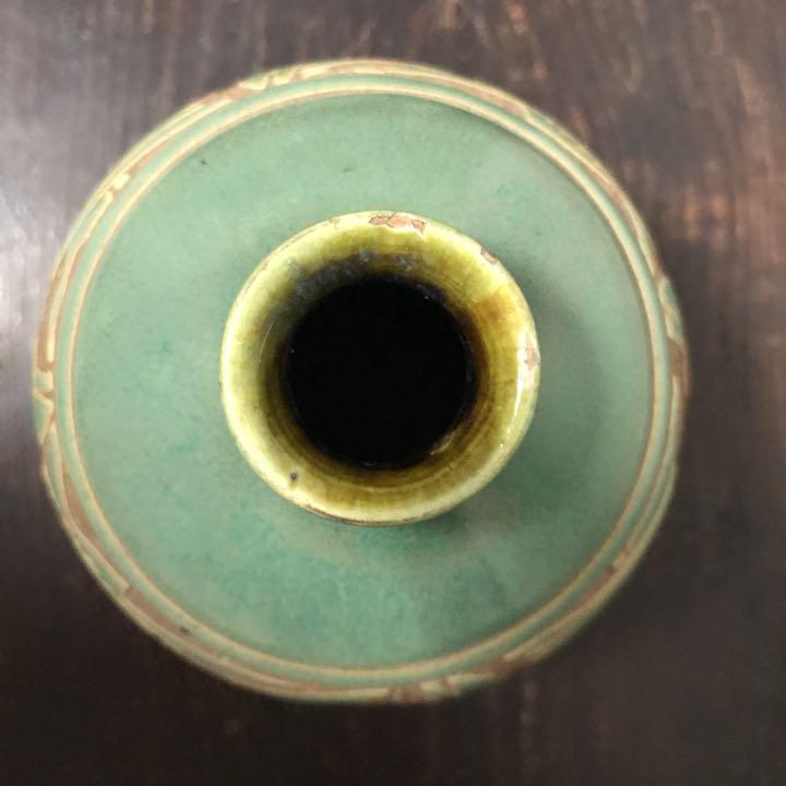 琉球　古典焼　小壺　　壺屋焼　やむちん　古民芸　アンティーク　骨董品　李朝. 琉球 古典焼 小壺 検:壺屋焼.骨董品.李朝.振り出し.