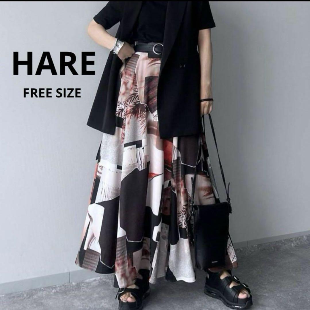 HARE コラージュフォトスカート　レッド　赤 HARE コラージュフォトスカート レッド 赤 - メルカリ