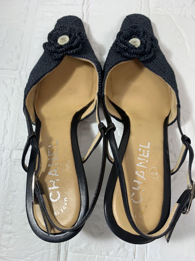 シャネル　CHANEL ココマーク　カメリア　バッグストラップミュールサンダル