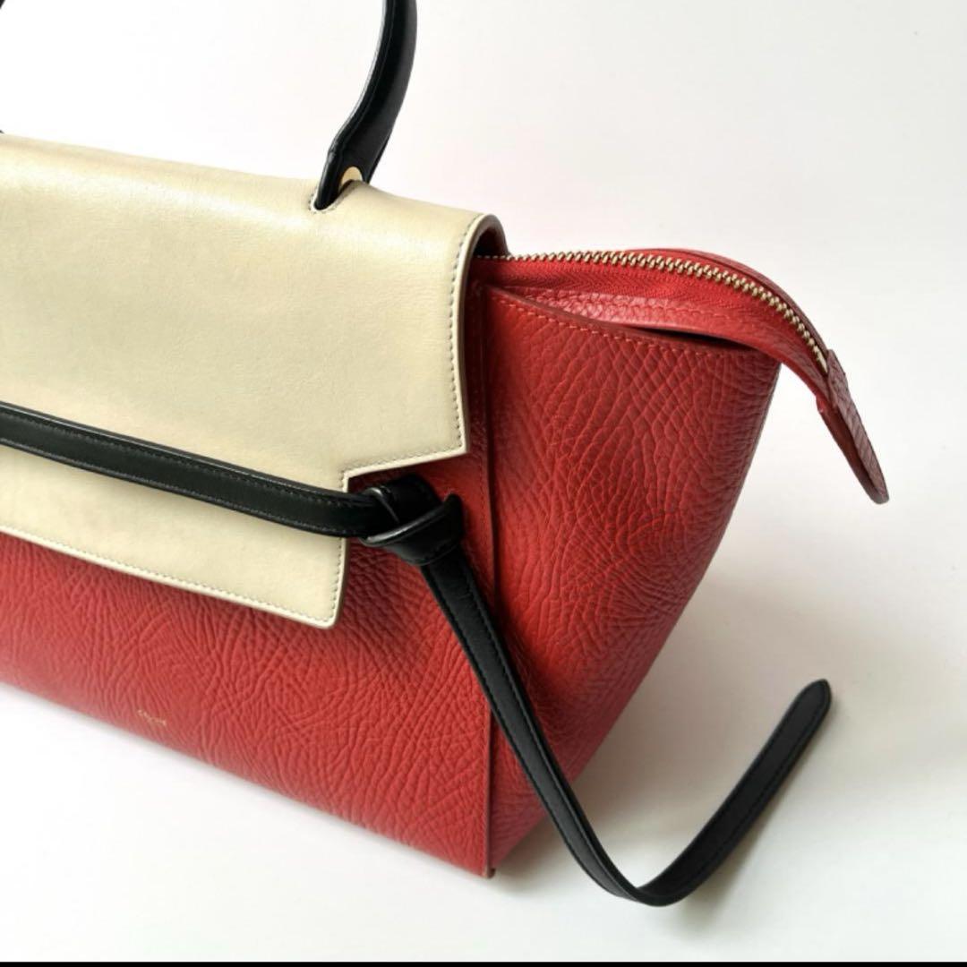 美品 希少カラー セリーヌ ベルトバッグ ミニ ショルダーバッグ ハンドバッグ