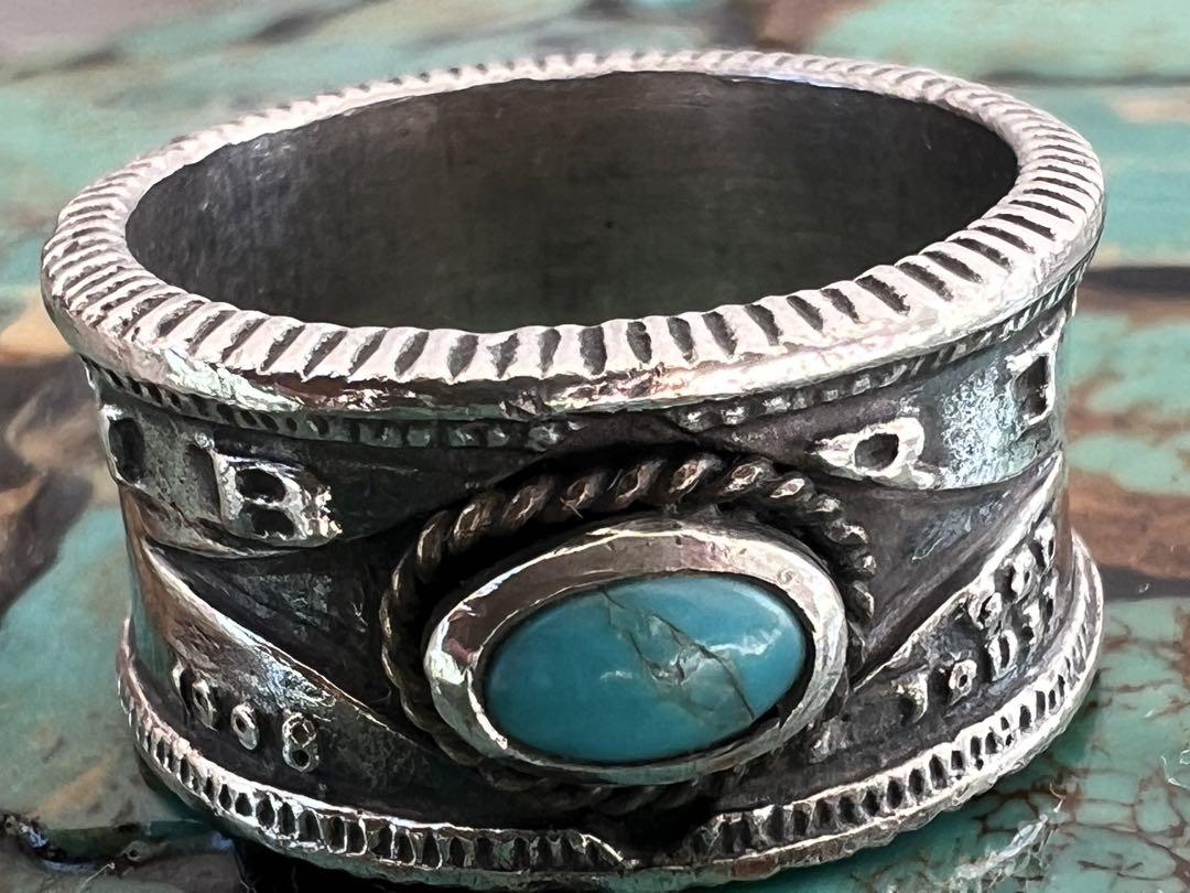 SAAD silver925×turquoise Liberty coinリング