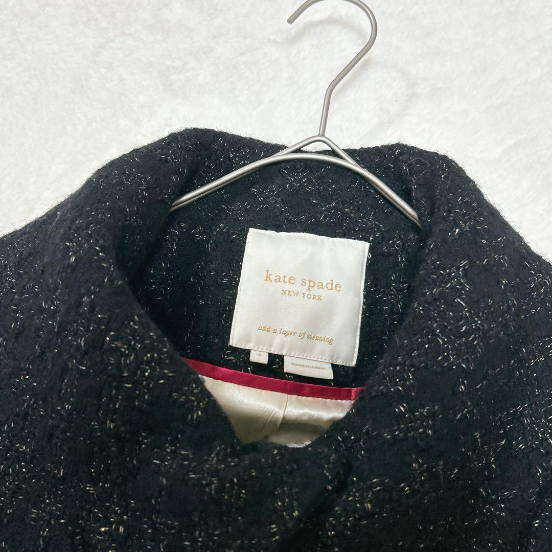 ケイトスペード ツイードコートワンピース サイズ4 ブラック ケイトスペード ツイードコートワンピース サイズ4 ブラック