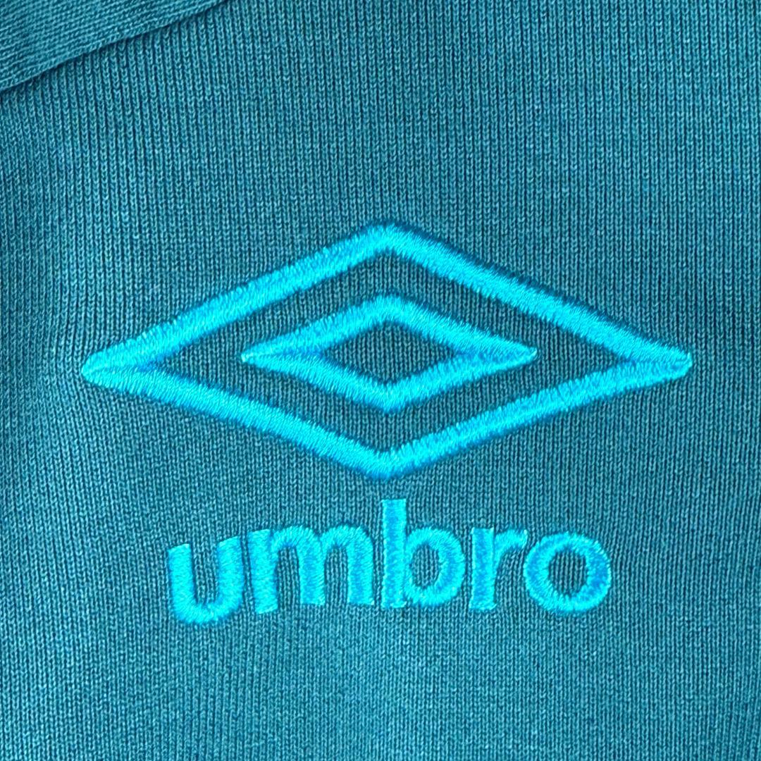 UMBRO トラックジャケット 青緑 刺繍ロゴ デサント製 - メルカリ