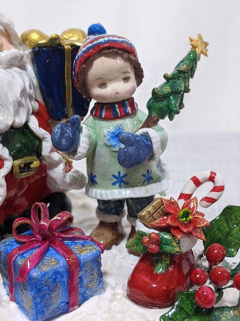 ひろりん♥クレイフラワー♥サンタさんと男の子のクリスマス♥ハンドメイド