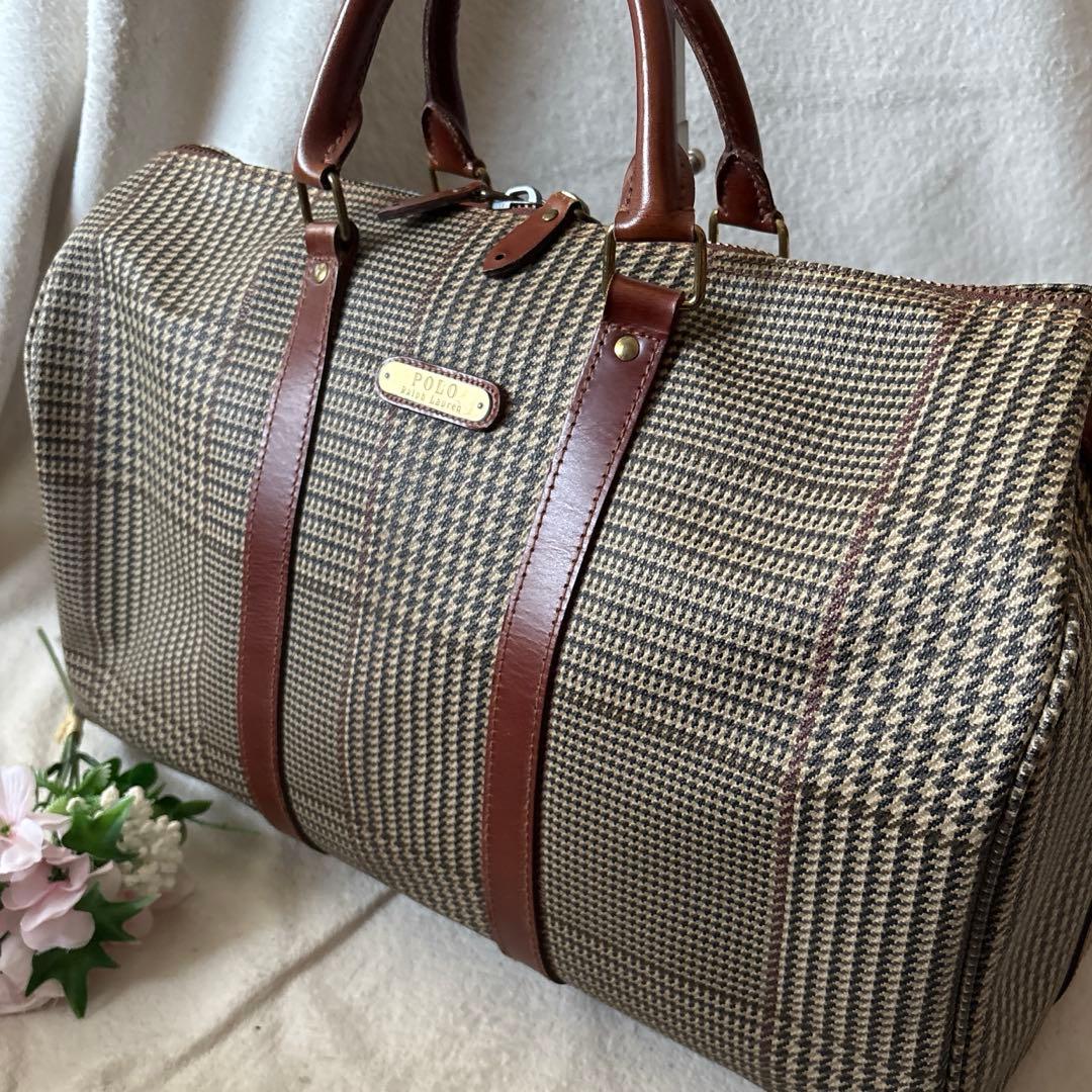 ポロラルフローレン 千鳥柄 ボストンバッグ 大容量POLO RALPH LAUREN