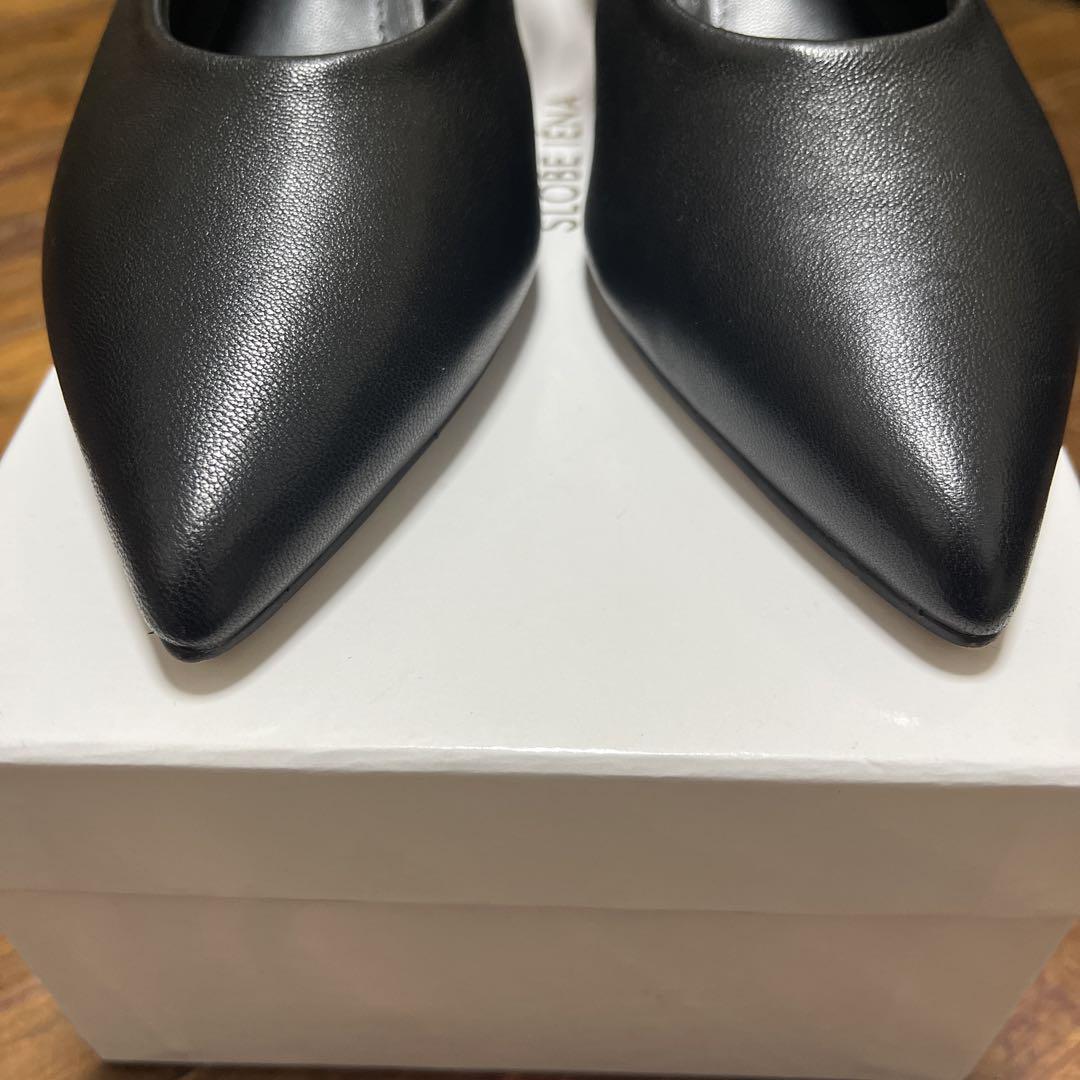 美品　SLOBE IENA ブラックレザースリングバックパンプス