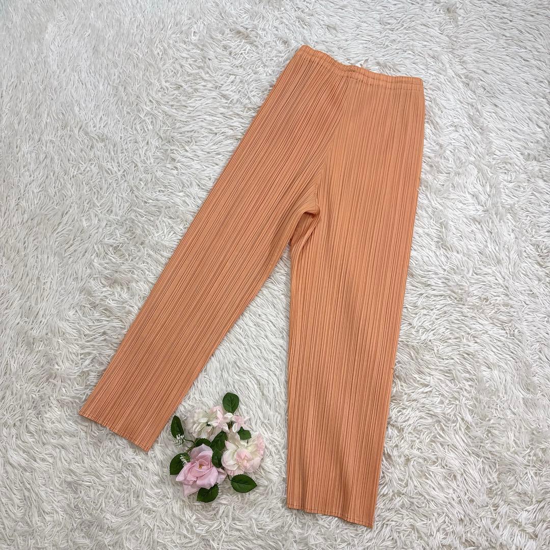 【美品】プリーツプリーズ パンツ プリーツ オレンジ 3 【美品】プリーツプリーズ パンツ プリーツ オレンジ 3
