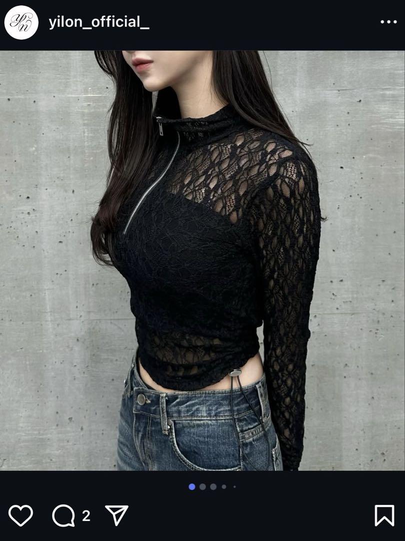 Yilon イロン blossom lace tops