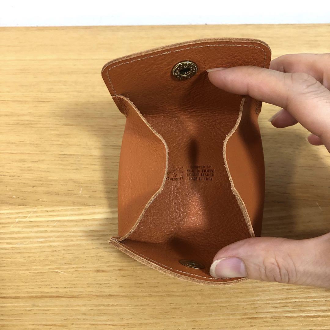 IL BISONTE オレンジ レザー コインケース