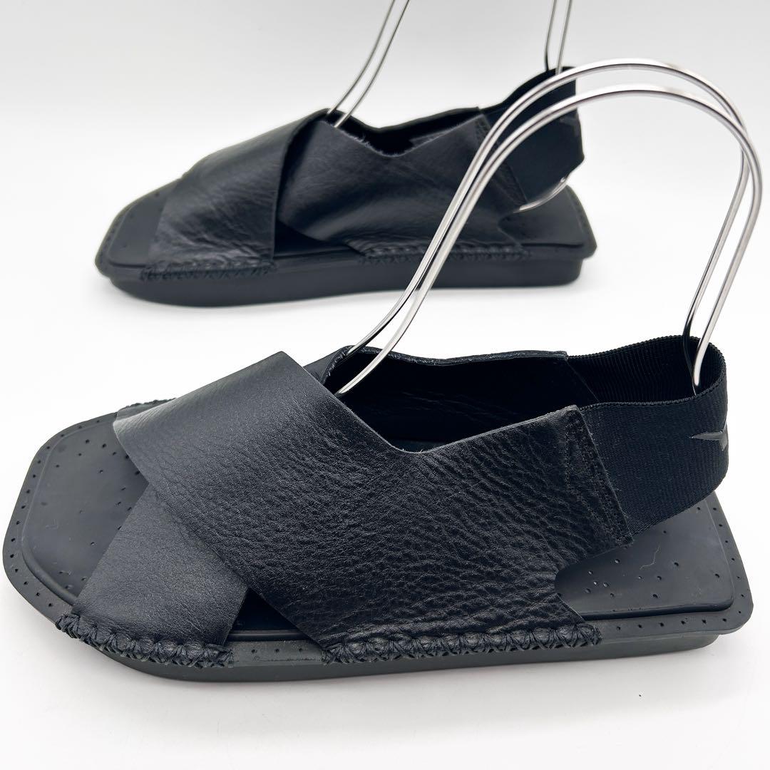 【未使用級】 】Y-3 レザーサンダル ブラック サイズ26.5