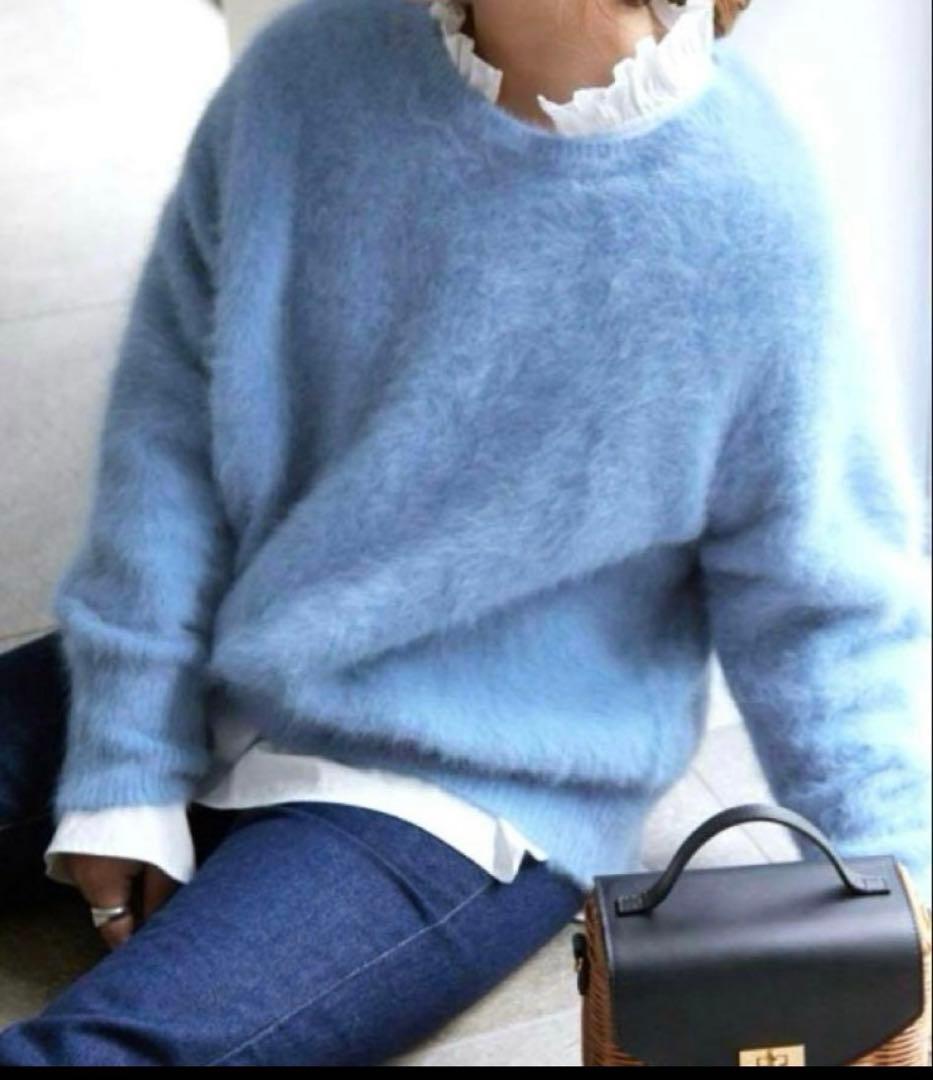 SLOBE IENA フォックスカシミヤプルオーバー ブルー スローブイエナ SIZE SLOBE IENA