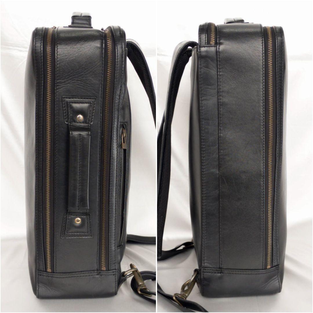 【美品】マザーハウス ザダン ブラック リュック レザー ビジネスバッグ