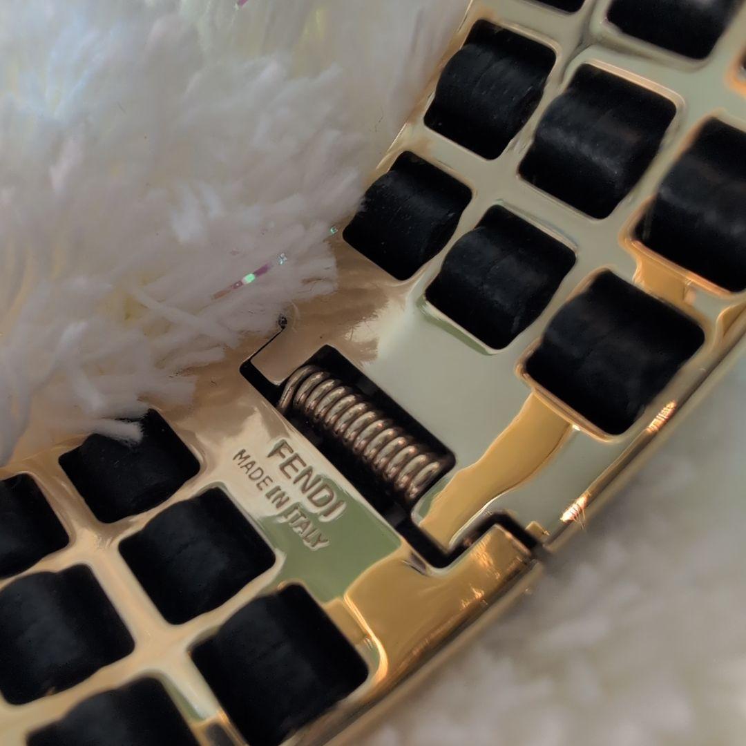 【✨極美品✨】FENDI　ブレスレット　バングル　ゴールド　レザー　16㎝