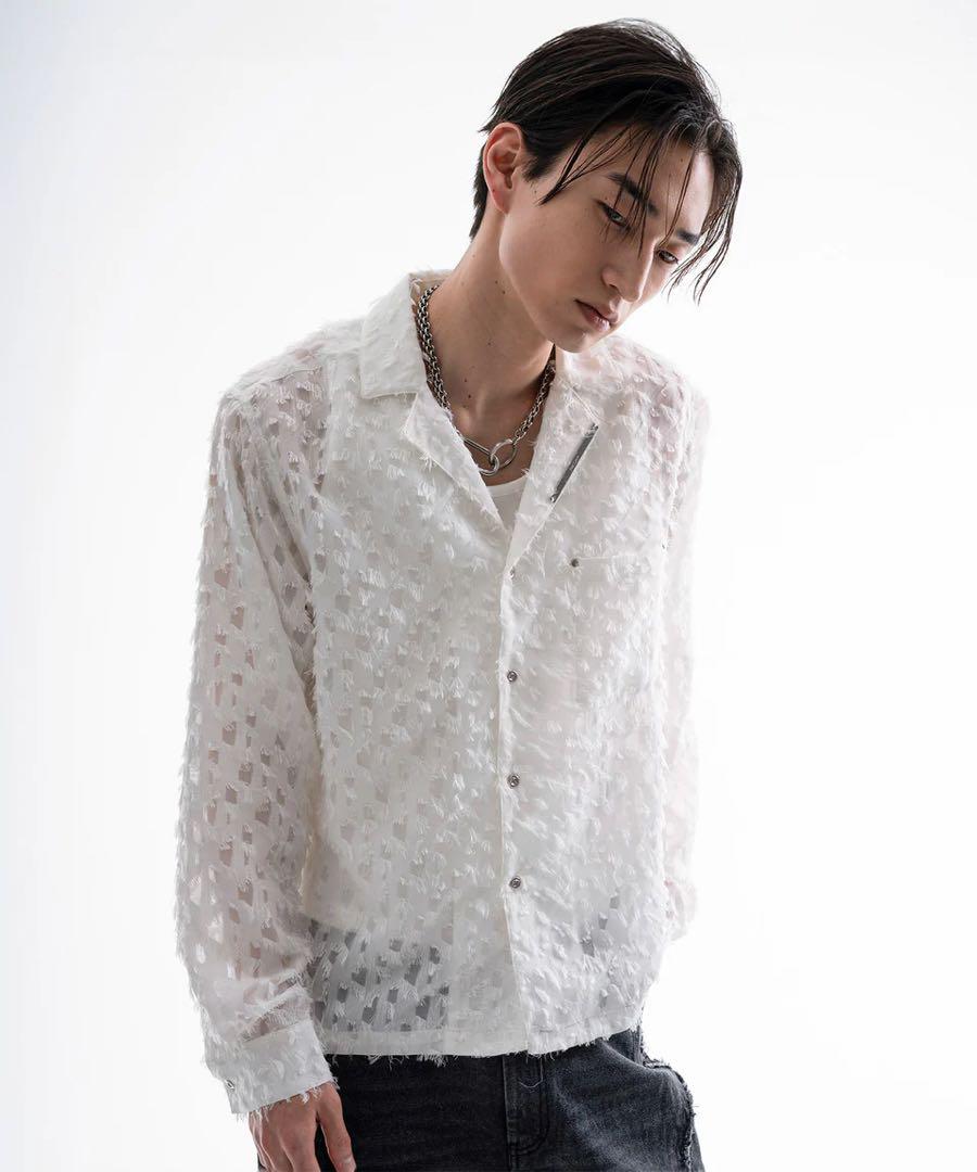 トップス Jent Louis Fringe Open-Collar Shirt jent louis Fringe Open-Collar Shirt 完売品 - メルカリ