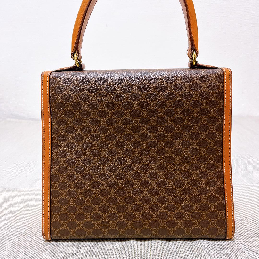 CELINE マカダム ハンドバッグ 半月 CELINE セリーヌ ハンドバッグ マカダム柄 ミニボストンバッグ