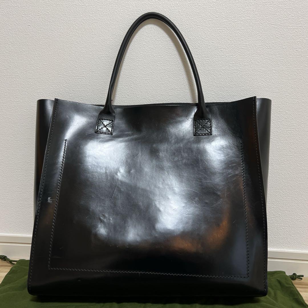 グレンロイヤルBRIDLE LEATHER BIG TOTE BAG BLACK