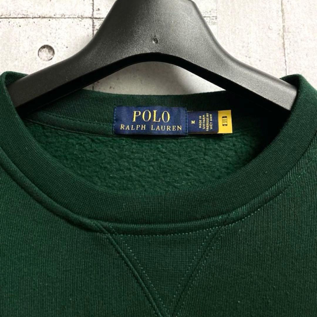 【状態良好◎】POLO RALPH LAUREN ロゴスウェット 濃緑 刺繍ロゴ