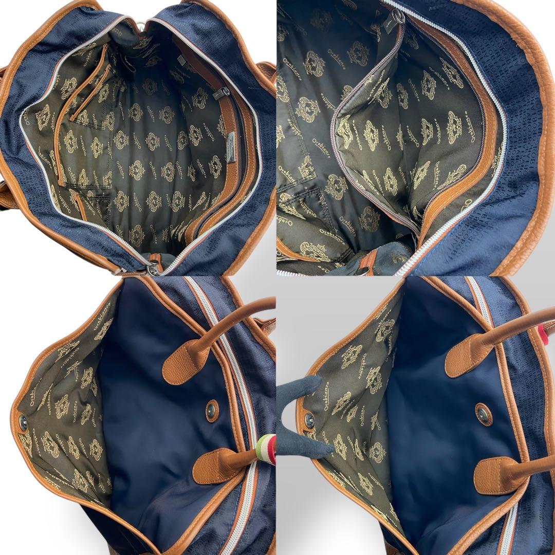 オロビアンコ ビジネスバッグ 2way ナイロン レザー ネイビー 金具ロゴ オロビアンコ ビジネスバッグ 2way ナイロン レザー ネイビー 金具ロゴ