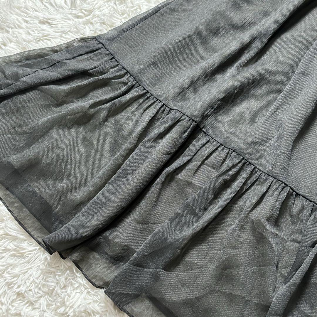 Niana】新品未使用品 フレア ロングワンピース ウエストギャザー