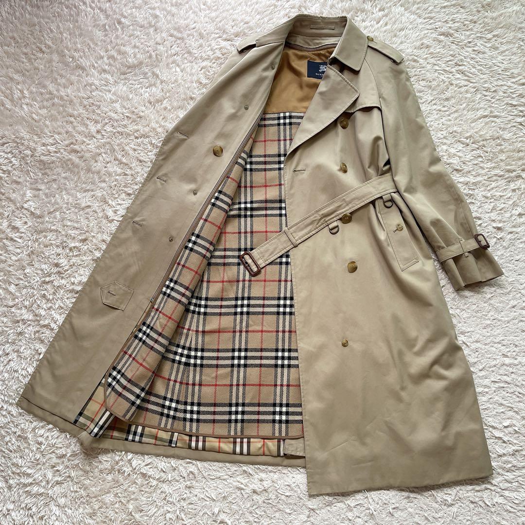 【極美品/110cm丈】バーバリー トレンチコート ライナー ハニーベージュ L