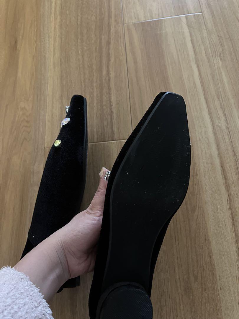 AMERI ビジュパンプス　UND BIJOU FLAT PUMPS mサイズ