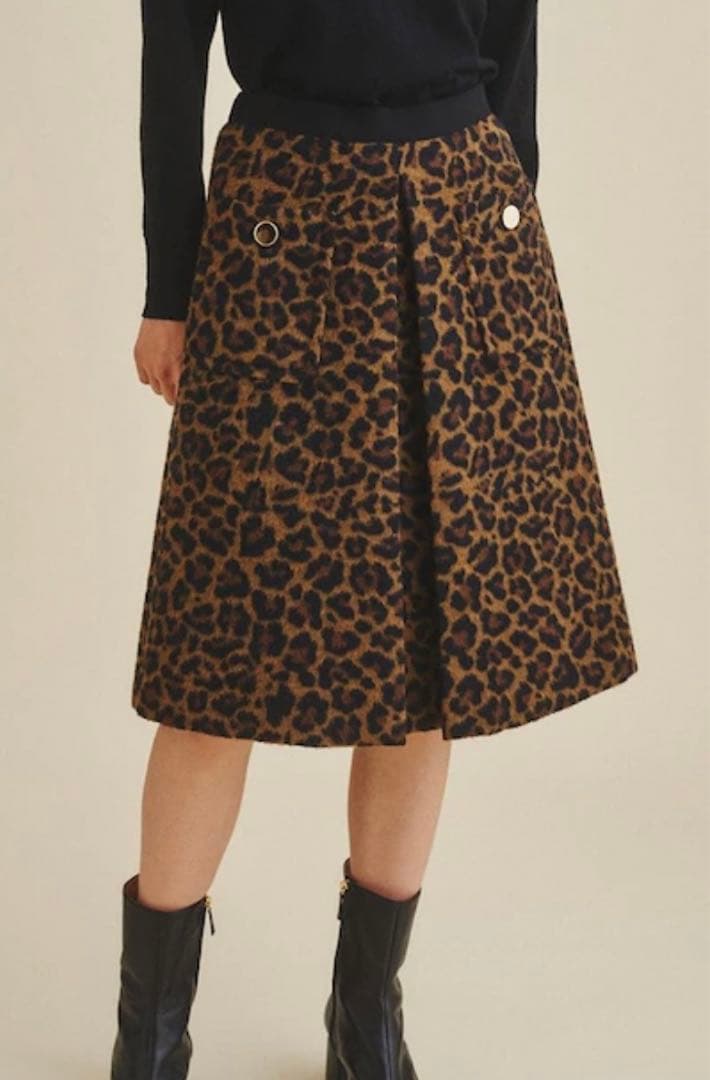 Grace Class シャギーレオパードスカート 