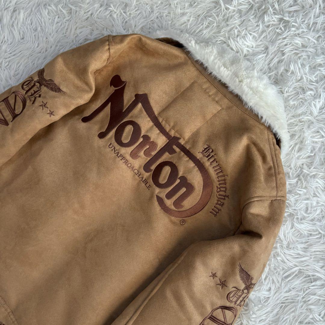 【美品】ノートン　Norton 内ボア　ファー　フライトジャケット　ロゴ　M