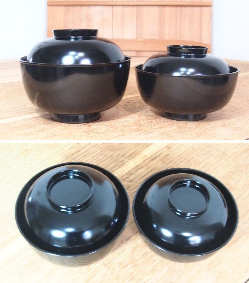 【未使用】茶懐石道具一式 道場宗廣作 小丸椀/四方盆/煮物椀/丸盆/通盆/飯櫃他