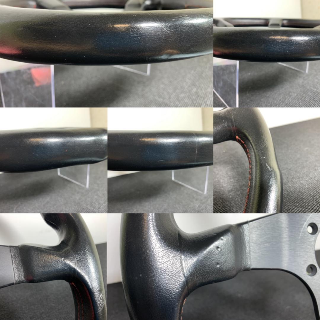 モモ コルサ レザーステアリング 34.5cm レッドステッチ ホーンボタン付