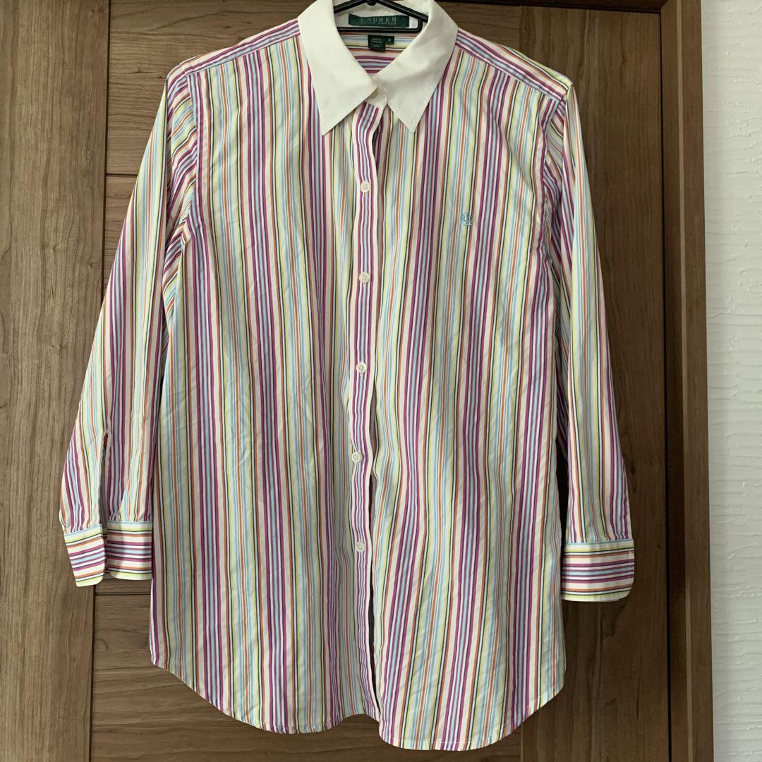 size M】ralph lauren ラルフローレン ストライプシャツ シャツ
