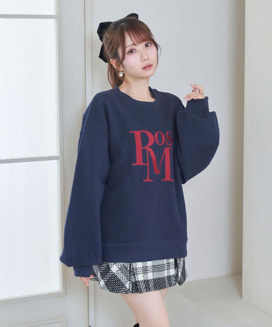 トップス Brushed terry logo emb sweat