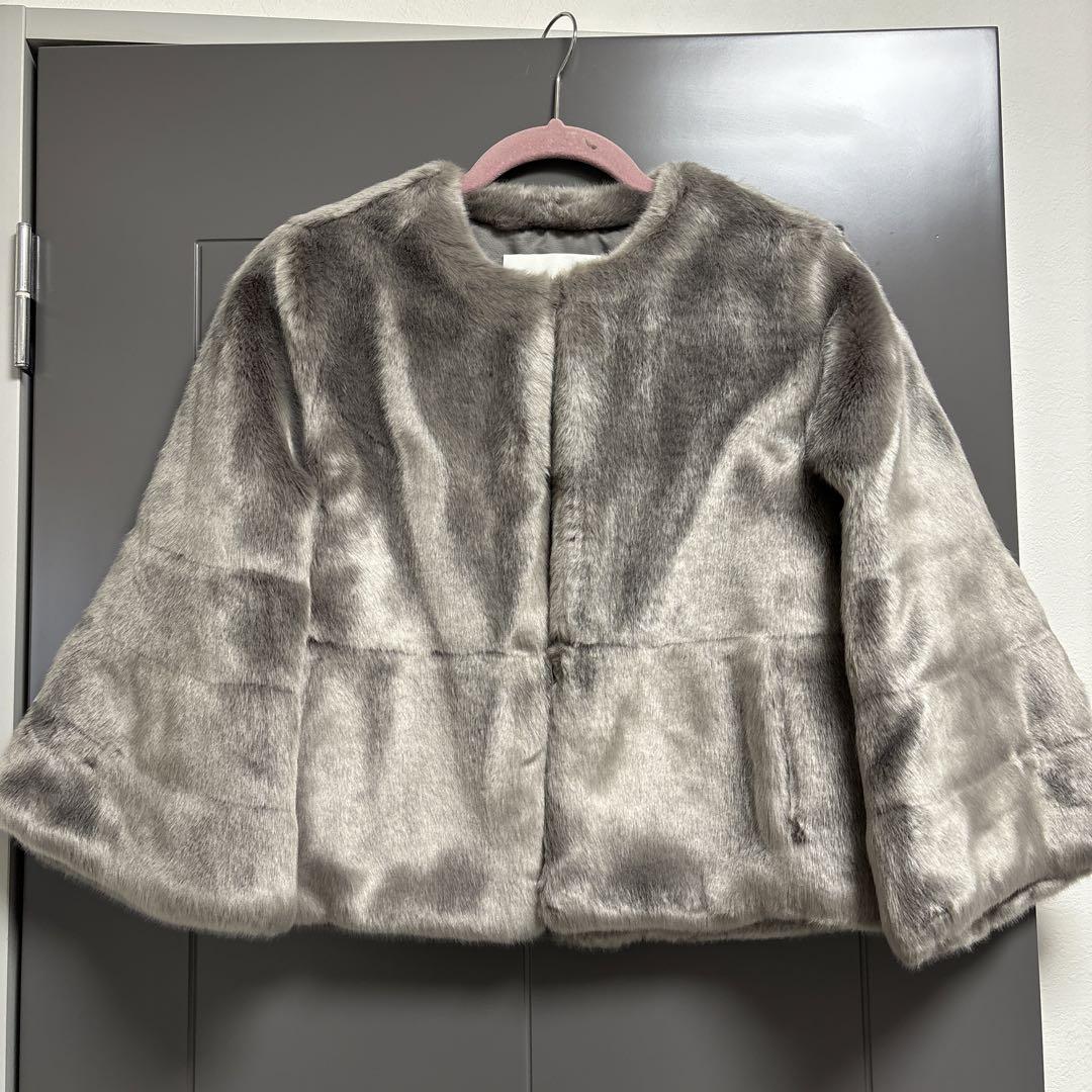 【美品】♡ANAYI♡　フェイクファーショート ☆新品タグ付き・ANAYI・フェイクファーショートコート☆