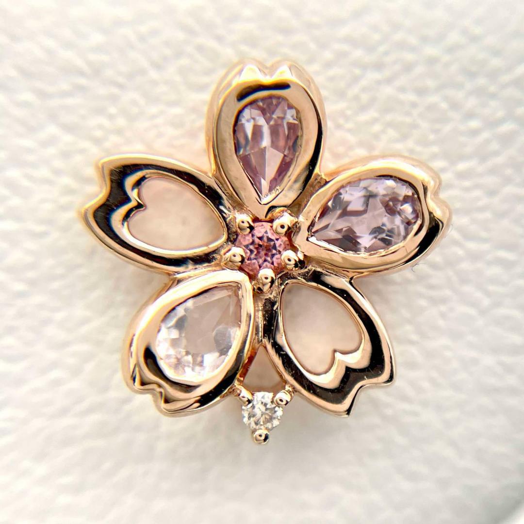 4℃ K18PG トパーズ ピアス SAKURAコレクション 桜 ピンクゴールド
