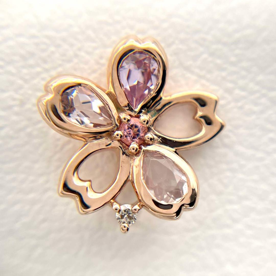 4℃ K18PG トパーズ ピアス SAKURAコレクション 桜 ピンクゴールド