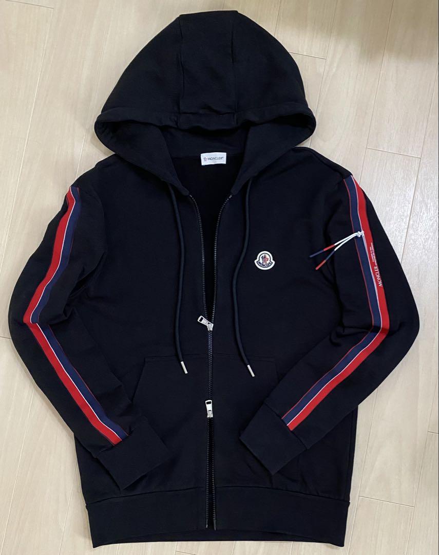 ★試着のみ★モンクレール MONCLER　Wジップアップ パーカー 黒 M〜Ｌ