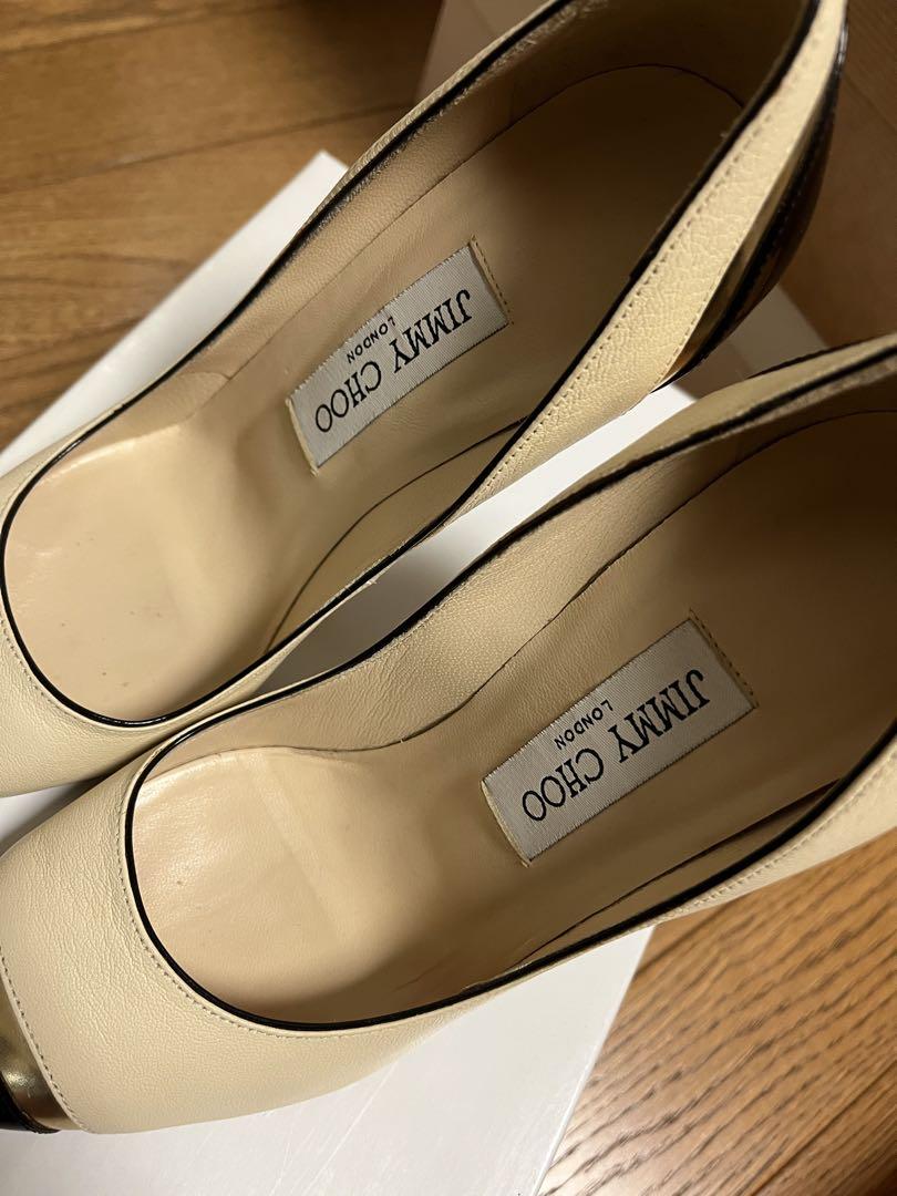 JIMMY CHOO アイボリー/ブラック ハイヒール
