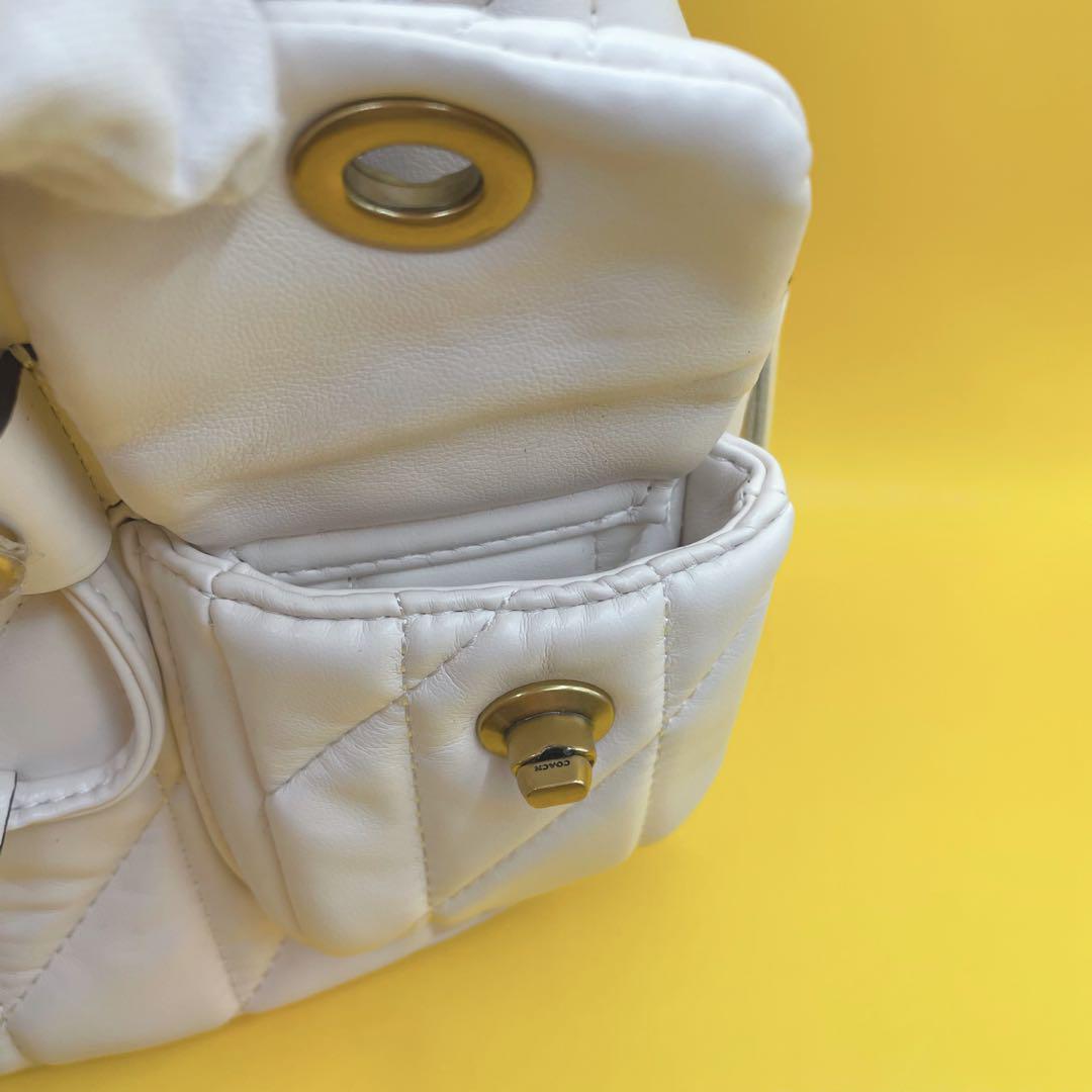 ★新品未使用★COACH タビー バックパック・キルティング　ホワイト