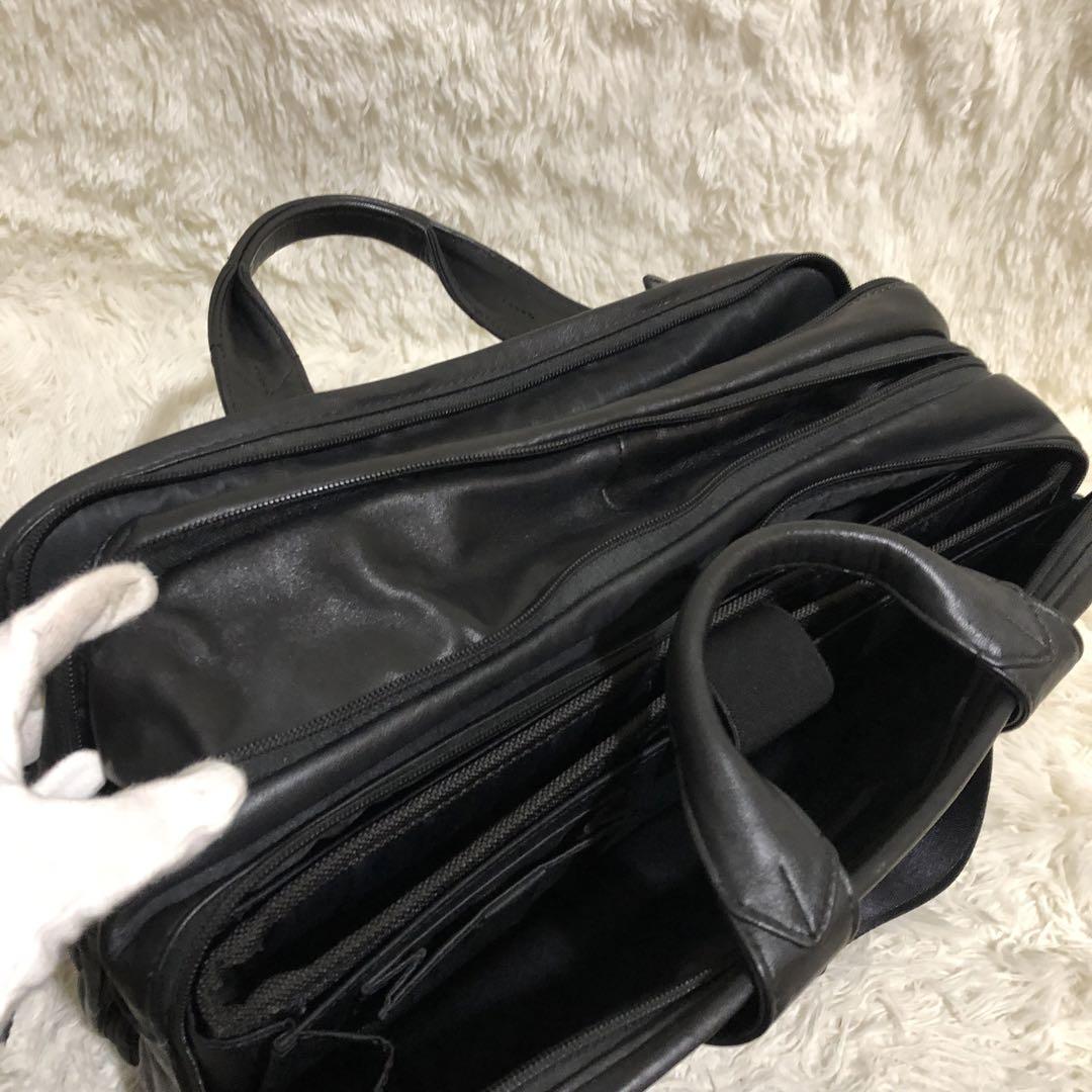 未使用級✨トゥミ オールレザー 2way ビジネスバッグ ショルダー ブラック