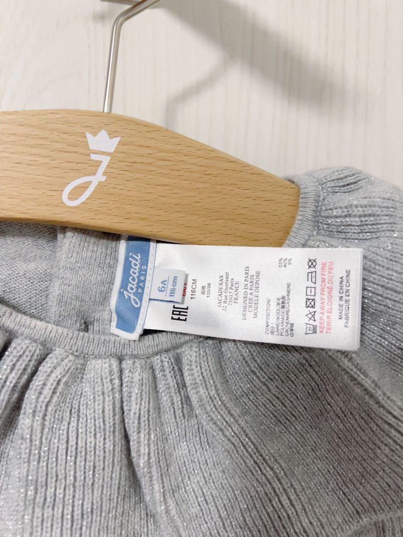 【新品】jacadi フリル襟ニットワンピース　6A