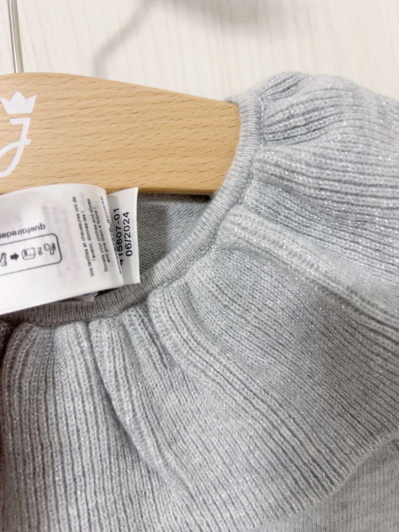 【新品】jacadi フリル襟ニットワンピース　6A