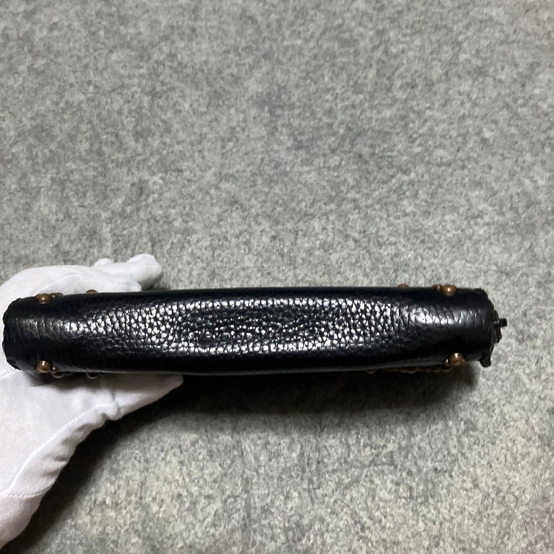 ミッキーシェイプ　スタッズ　レザー　長財布　東京ディズニーランドウエスタンウエア