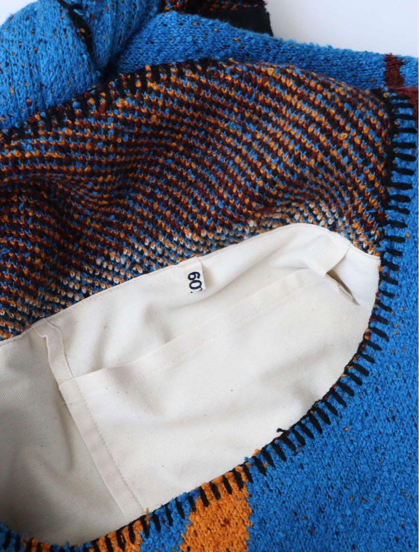 新品未使用 Intarsia-knit bag Blue