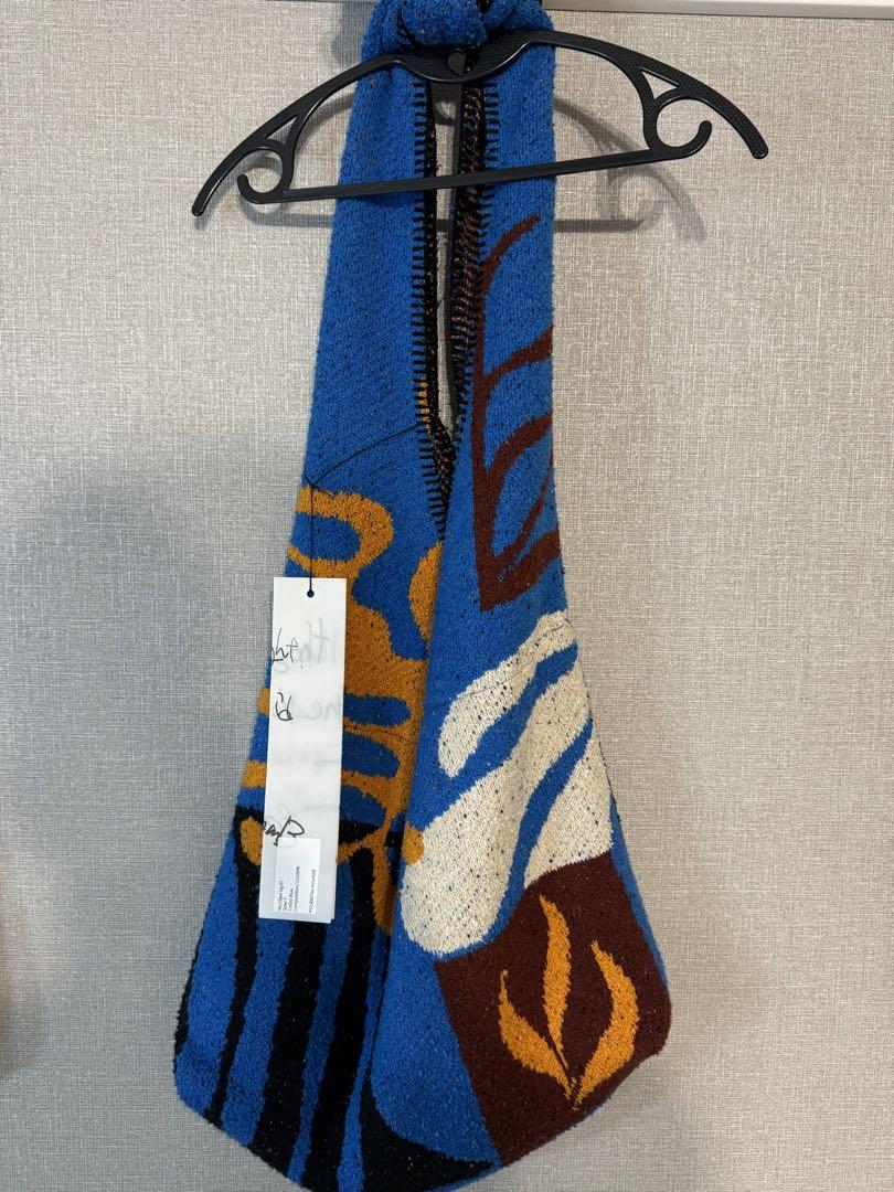 新品未使用 Intarsia-knit bag Blue