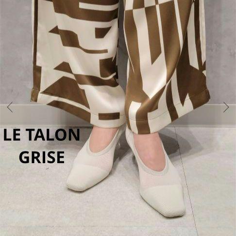 LE TALON GRISE□スクエアトゥ メッシュ クリアヒール パンプス