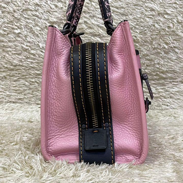 付属品完備・極美品✨コーチ ローグ25 スネークスキン 3way