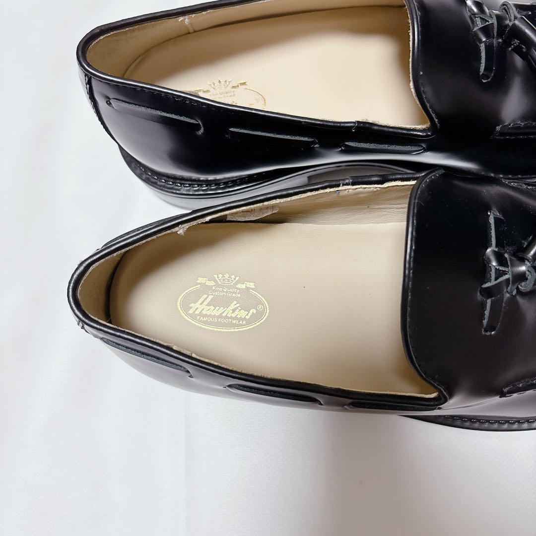 未使用級✨Hawkins 黒 レザー タッセル ローファー