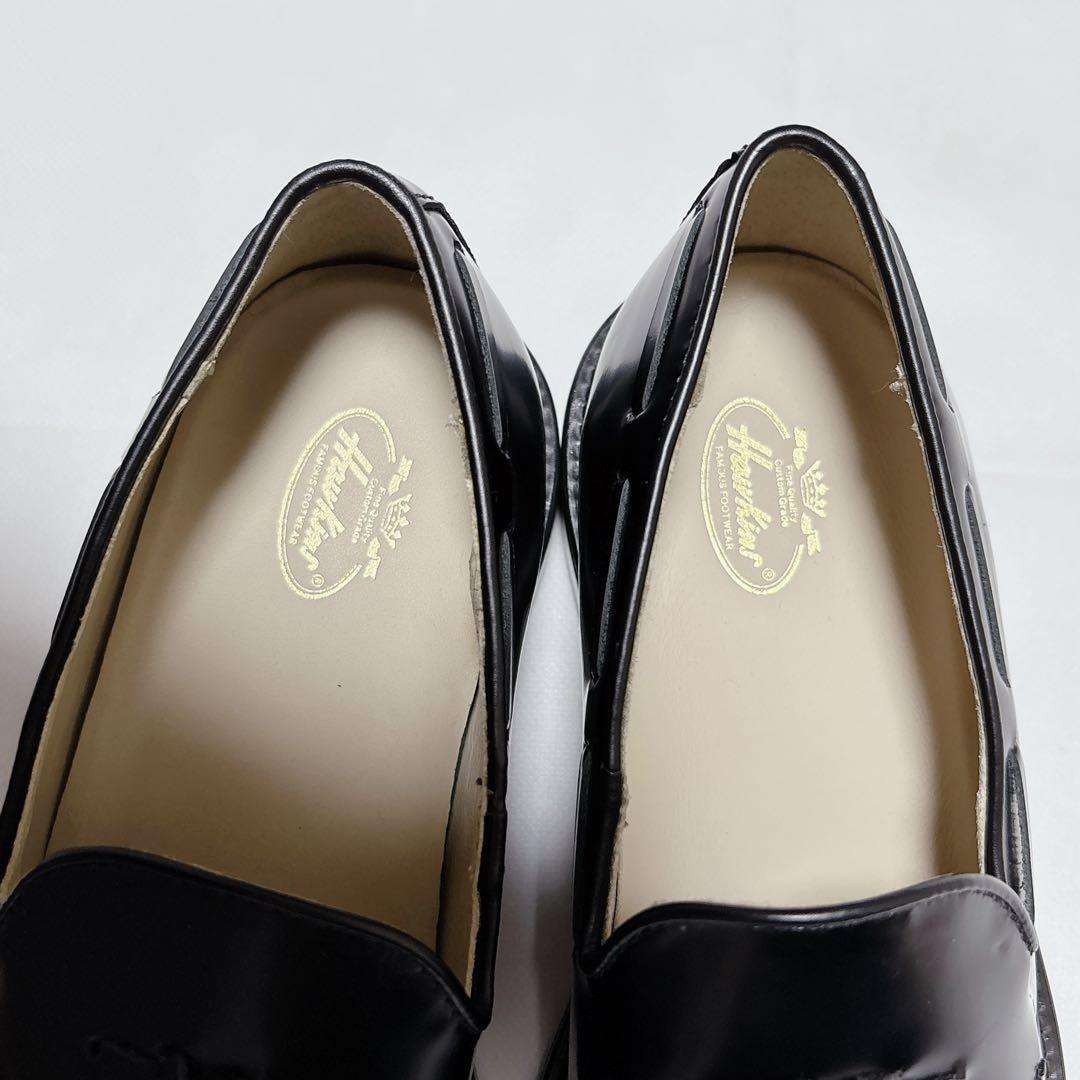 未使用級✨Hawkins 黒 レザー タッセル ローファー